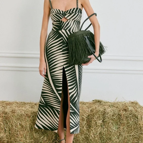 Johanna Ortiz Tropicana Nights Wool-Silk Midi Dress, As Seen On Meghan Markle - Picture 5 of 6